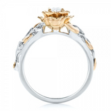 1.5ct Round Cut VVS1D Diamond Engagement Ring 14k Dual Tone Over Flowers Promise