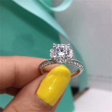 2.5ct Round Cut Diamond Engagement Ring 14k WhiteGold Over Halo Flower Solitaire