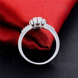 2.5ct Round Cut Diamond Halo Floral Design Engagement Ring 18K White Gold Finish