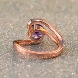 2.1ct Round Cut Purple Amethyst Engagement Ring 14k Rose Gold Finish Solitaire