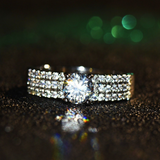 3.3ct Round Cut Diamond Engagement Ring 14k White Gold Finish Classic Solitaire