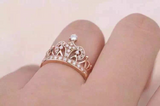 2.8ct Round Cut Diamond Engagement Ring 14k Rose Gold Finish Crown Queen Design