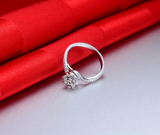 1.1ct Round Cut Diamond Engagement Ring 14k White Gold Finish Twist Solitaire