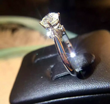 2.2ct Round Cut Diamond Engagement Ring 14k White Gold Finish Unique Solitaire