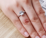 1.8ct Radiant Cut Diamond Engagement Ring 14k WhiteGold Finish Accents Solitaire