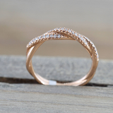 1.8ct Round Cut Diamond Wedding Ring Band 14k Rose Gold Finish Infinity Design
