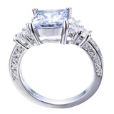 2ct Princess Cut Diamond Vintage Filigree Engagement Ring 14K White Gold Over