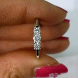 1.4ct Round Cut Diamond Engagement Ring 14k White Gold Finish Trilogy Solitaire
