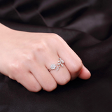 2ct Round Cut Diamond Engagement Ring 14k White Gold Finish Leaf Open Design