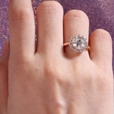 3ct Round Cut VVS1D Diamond Engagement Ring 14k Rose Gold Finish Flower Design