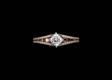 2.5ct Princess Cut VVS1D Diamond Engagement Ring 14k Rose Gold Over Split Shank