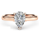 1.5ct Pear Cut VVS1 Diamond Engagement Ring 14k Rose Gold Over Classic Solitaire