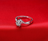 1.1ct Round Cut Diamond Engagement Ring 14k White Gold Finish Twist Solitaire