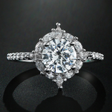 3.5ct Round Cut Diamond Engagement Ring 14k White Gold Finish Halo Trendy Design