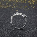 2ct Round Cut Diamond Engagement Ring 14k White Gold Finish Leaf Open Design