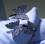 3.5ct Round Cut Diamond Engagement Ring 14k WhiteGold Over Butterfly Open Bypass