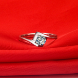 0.9ct Round Cut Diamond Engagement Ring 14k White Gold Finish Solitaire Women