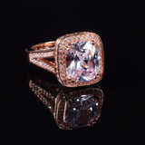 2.4ct Cushion Cut Diamond Engagement Ring 14k White Gold Finish Halo Split Shank