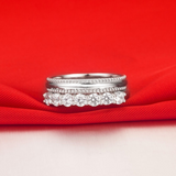 2.4ct Round Cut Diamond Engagement Ring 14k White Gold Finish Promise Bridal Set