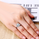 1.8ct Radiant Cut Diamond Engagement Ring 14k White Gold Finish Unique Trilogy