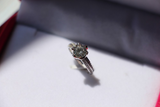 2.1ct Round Cut Diamond Engagement Ring 14k White Gold Finish Lotus Flower Style