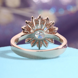 3ct Round Cut VVS1D Diamond Engagement Ring 14k Rose Gold Finish Flower Design