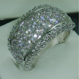 2.5ct Round Diamond Wedding Ring Band 14k White Gold Over Cluster Half Eternity