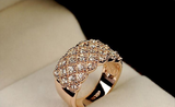 3.5ct Round Diamond Half Eternity Cluster Wide Wedding Ring 14K Rose Gold Over