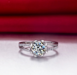 1.5ct Round Cut Diamond Engagement Ring 14k White Gold Over Vintage Flower Style