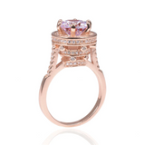 2.1ct Round Cut VVS1D Diamond Engagement Ring 14k Rose Gold Finish Unique Design