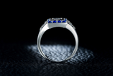 2.4ct Radiant Cut Diamond Engagement Ring 14k White Gold Finish Vintage Art Deco
