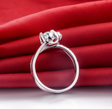 1.5ct Round Cut Diamond Engagement Ring 14k White Gold Over Vintage Flower Style