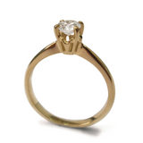 0.9ct Round Cut Diamond Engagement Ring 14k Yellow Gold Finish Solitaire Women
