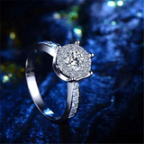 2ct Round Cut Diamond Halo Engagement Ring 14K White Gold Finish with Accents