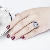 2.4ct Round Cut Diamond Engagement Ring 14k White Gold Finish Vintage Art Deco