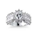 3.5ct Oval Cut Diamond Engagement Ring 14k WhiteGold Over Cocktail Floral Design