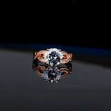 2.1ct Round Cut VVS1D Diamond Engagement Ring 14k Rose Gold Finish Split Shank