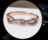 2.1ct Round Cut Diamond Wedding Ring 14k Rose Gold Finish Infinity Twist Band