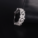 3.5ct Round Cut VVS1 Diamond Wedding Ring Band 14k White Gold Over Antique Swirl