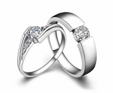 2.5ct Round Diamond Engagement Ring 14k WhiteGold Over Couple Rings for Lovers