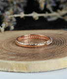 0.9ct Round Cut Diamond Wedding Ring Band 14k Rose Gold Finish Half Eternity