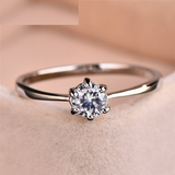 0.9ct Round Cut Diamond Engagement Ring 18k White Gold Finish Solitaire Promise