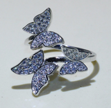 3.5ct Round Cut Diamond Engagement Ring 14k WhiteGold Over Butterfly Open Bypass