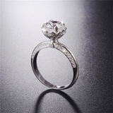 2.5ct Round Cut Diamond Engagement Ring 14k WhiteGold Over Halo Flower Solitaire