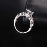 2.5ct Princess Cut Diamond Engagement Ring 14k White Gold Over Infinity Vintage