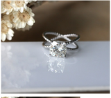 1.5ct Cushion Cut Diamond Engagement Ring 14k White Gold Finish Rope Split Shank