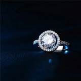 2.8ct Round Cut VVS1/D Diamond Halo Hollow Engagement Ring 18K White Gold Finish