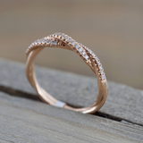 1.8ct Round Cut Diamond Wedding Ring Band 14k Rose Gold Finish Infinity Design