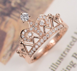 2.8ct Round Cut Diamond Engagement Ring 14k Rose Gold Finish Crown Queen Design