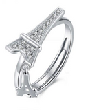 1.5ct Round Diamond Eiffel Tower Proposal Engagement Ring 14K White Gold Over